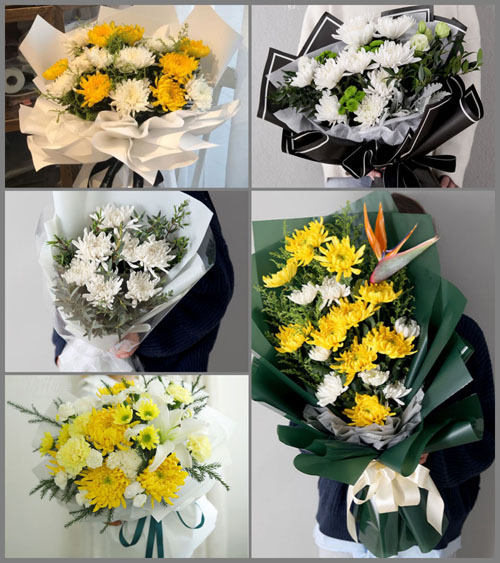 山东莱芜莱城区雪野镇北白座村白事花束代送